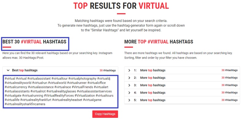 Free hashtag finder tool most popular 30 hashtag results