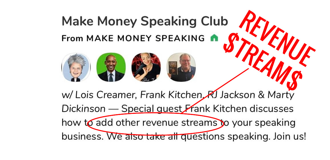 Image showing revenue streams for professional speakers