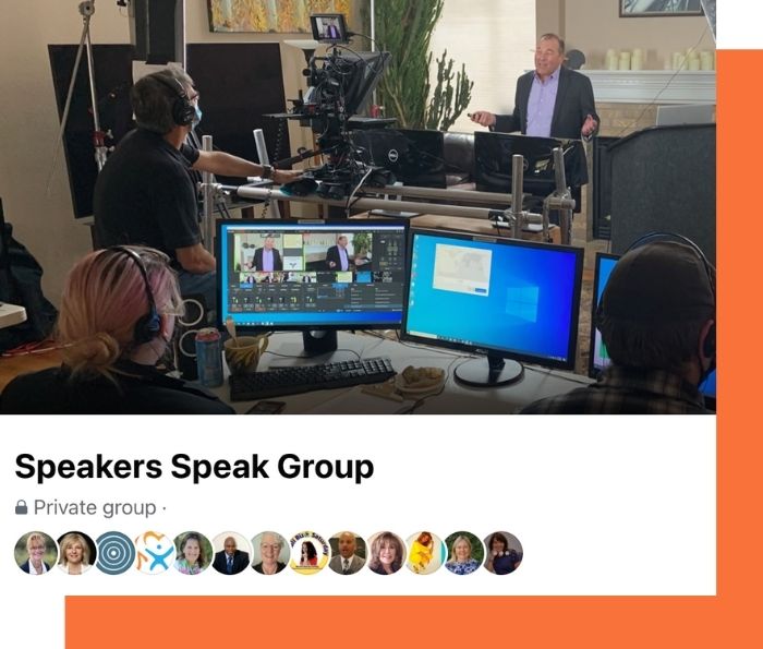 Professional speaker training service Facebook group Speakers Speak Header